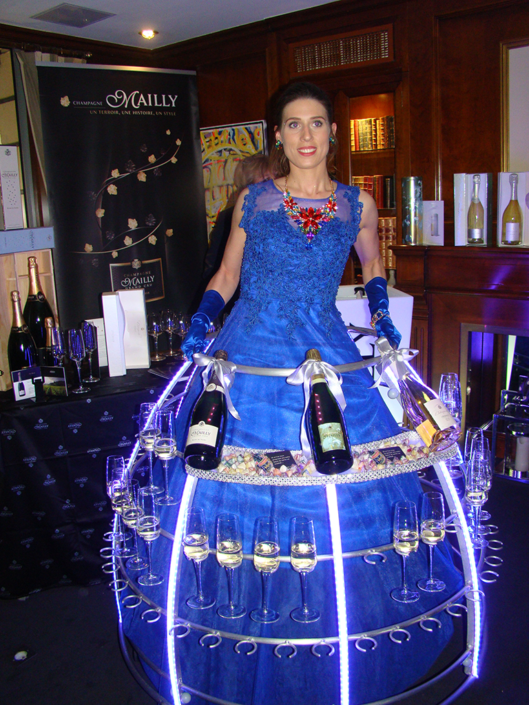 Robe cocktail – Tenue bleue Champagne Robe cocktail bleue Champagne de l'Agence Sur Mesures Spectacles