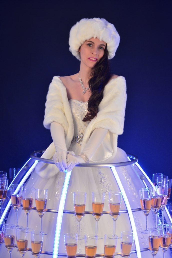 Robe à champagne portrait reine des neiges - Agence Butterfly